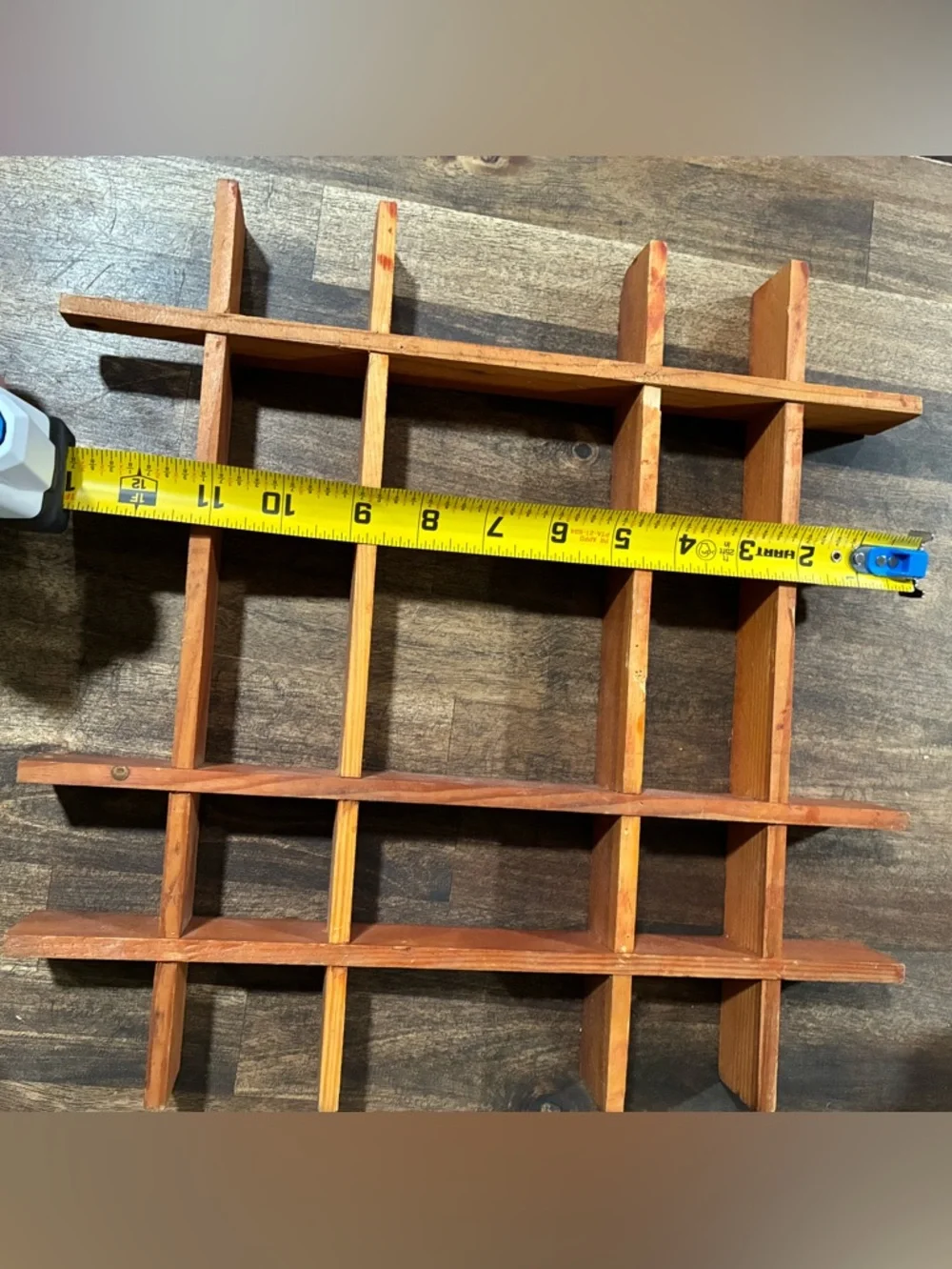 Rustic Wooden Wall Grid Shelf - Home Wall Decor